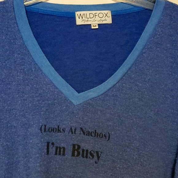 Wildfox I'm Busy...Nachos Medium Blue - Picture 2 of 7